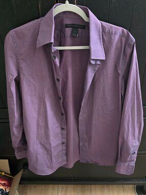 Men's Express purple button down shirt small 14-14.5 EUC modern fit